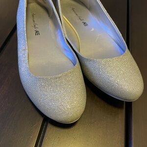 American Eagle Women's Sparkling Silver Flats